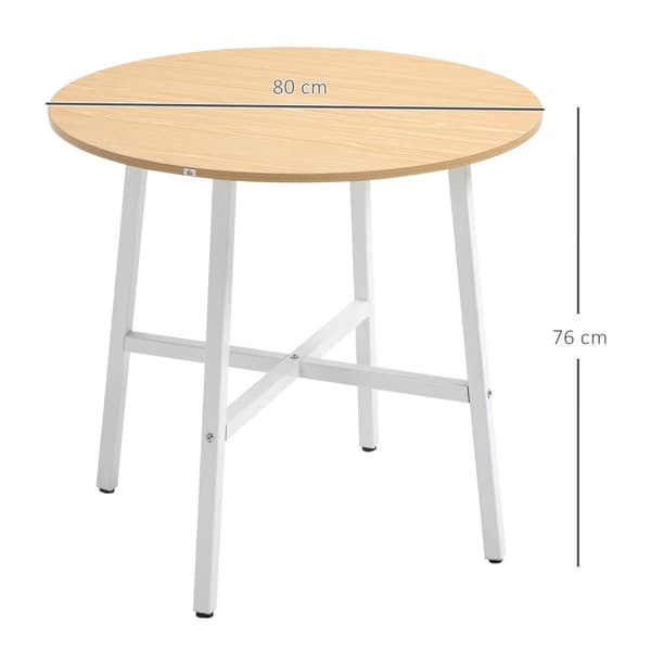 Matsalsbord, köksbord för 4 personer, modernt vardagsrumsbord av stål och naturligt trä, 80x80x76 cm för matsal och kök Aosom.de