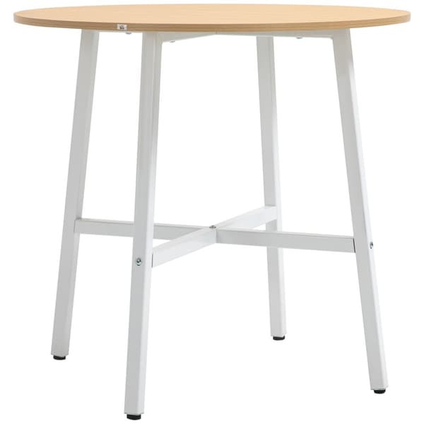 Matsalsbord, köksbord för 4 personer, modernt vardagsrumsbord av stål och naturligt trä, 80x80x76 cm för matsal och kök Aosom.de
