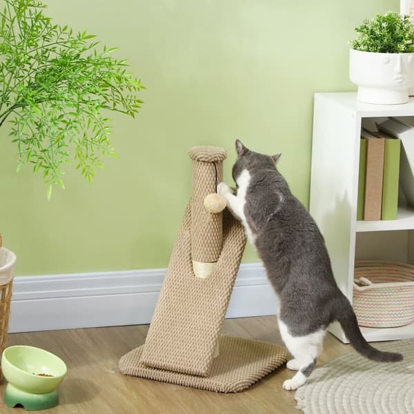 Kradbestol, 54 cm kradsestolpe, sisal kat kradsestolpe med legebold, kradsestolpe til katte, kat kradsemøbel, indendørs, creme hvid