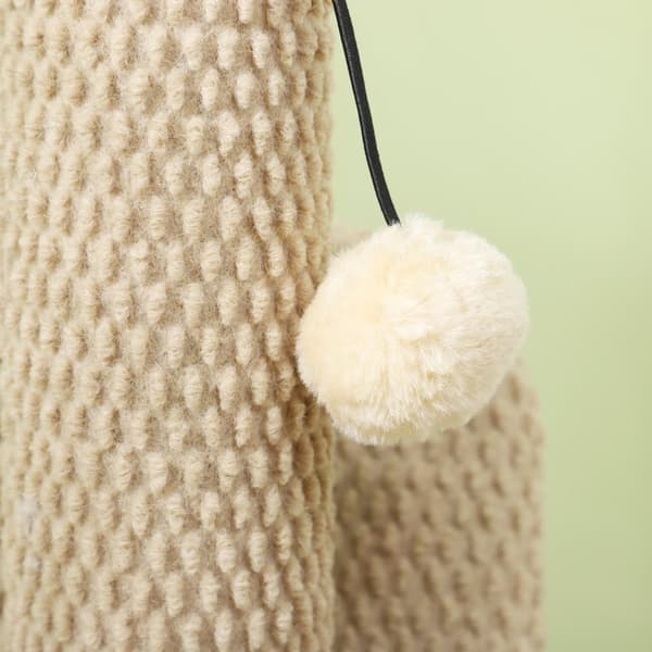 Kradbestol, 54 cm kradsestolpe, sisal kat kradsestolpe med legebold, kradsestolpe til katte, kat kradsemøbel, indendørs, creme hvid