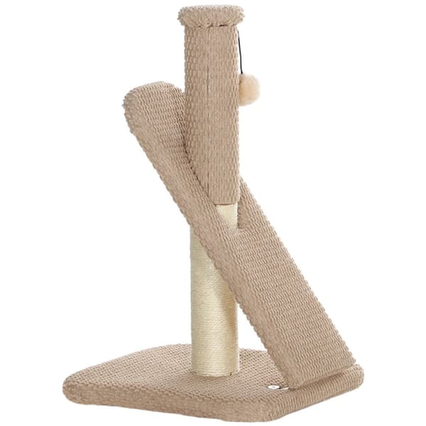 Kradbestol, 54 cm kradsestolpe, sisal kat kradsestolpe med legebold, kradsestolpe til katte, kat kradsemøbel, indendørs, creme hvid