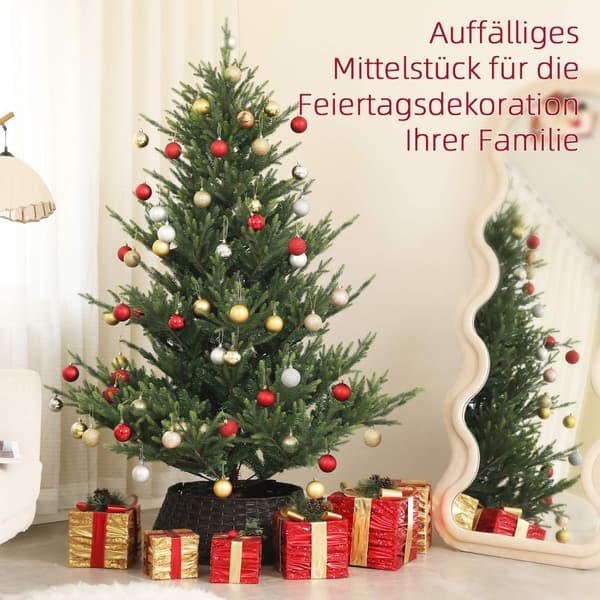 Kunstig juletre, 180 cm juletre med 1046 tips, stålstativ, flammehemmende, til juledekorasjon, innendørs, grønn