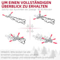 Miniatyrbilde 8 av 10: Kunstig juletre, 180 cm juletre med 1046 tips, stålstativ, flammehemmende, til juledekorasjon, innendørs, grønn