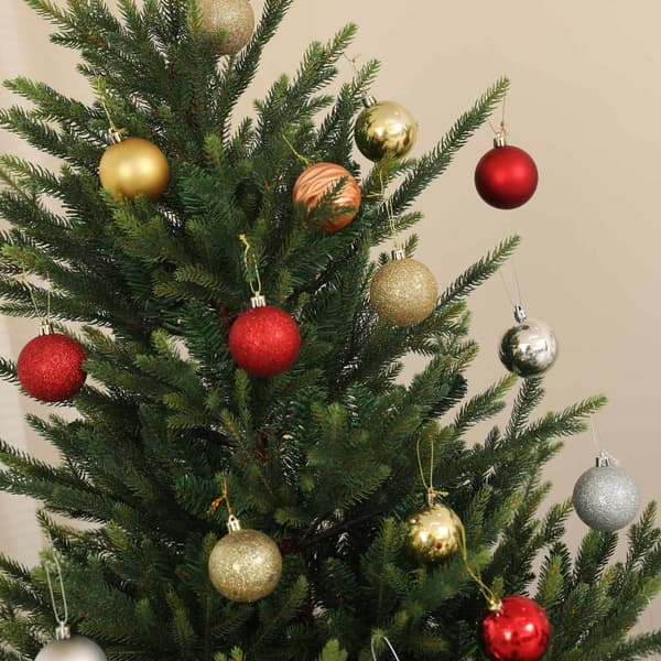 Kunstig juletre, 180 cm juletre med 1046 tips, stålstativ, flammehemmende, til juledekorasjon, innendørs, grønn