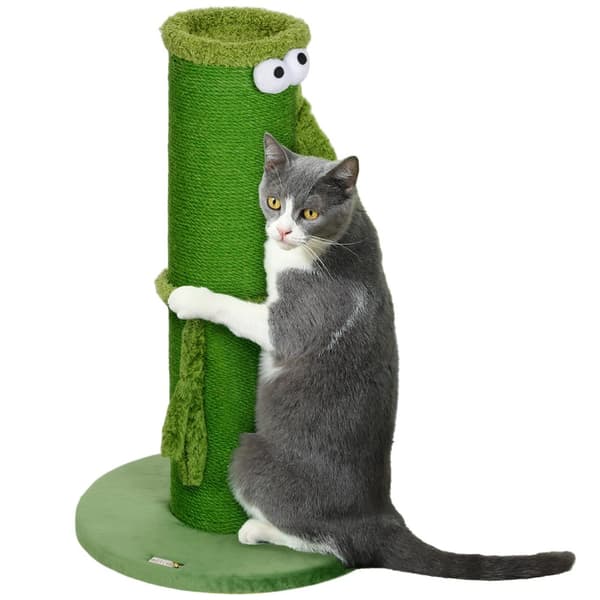 Raapimispuu, 63cm raapimistanko, sisal-kissan raapimistolppa, kissojen raapimispuu, kissan raapimiskalusteet, sisätiloissa, polyesteri, vihreä