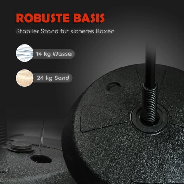 Stansboll för barn boxningsställ med boxningshandskar, 122,5-147 cm höjdjusterbart boxningsset med stativ för pojkar och flickor, stål, röd