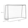 Miniatyrbilde 4 av 10: Fotballmål med PE Mesh Fotballmål for barn og voksne 300 x 120 x 200 cm Stål PE Hage Fotballtrening Grå