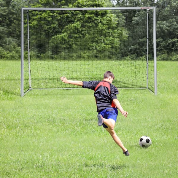 Fotballmål med PE Mesh Fotballmål for barn og voksne 300 x 120 x 200 cm Stål PE Hage Fotballtrening Grå