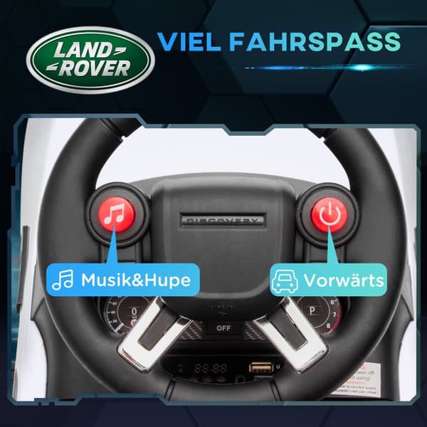 Børne elbil 2 i 1 6V børnebil med slide mode, musik, horn, elbil med forlygte, 3 km/t, til 1,5-5 år børn, hvid