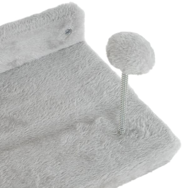 Katteklatreveggsett, 4-delt kattemøbel med trinn, stige, stupebrett, skrapestolper, lekeball, sisal, for katter opp til 5 kg, lys grå