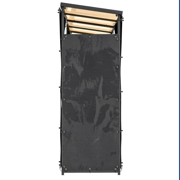 Sett med 2 vedstativdeksler, 148 x 62 cm, vanntett 600D Oxford, UV-beskyttelse, vedstativdeksel, for vedstativ 62-66D x 185H cm, svart