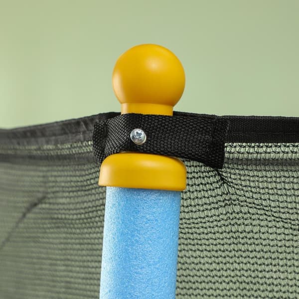 Børnetrampolin Ø140 cm, trampolin med sikkerhedsnet, kantafdækning, havetrampolin til børn 3-10 år, bæreevne op til 50 kg, blå
