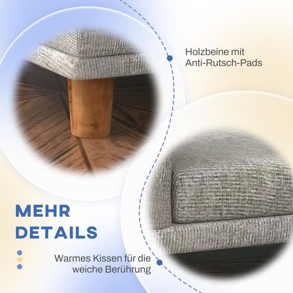 Hundesofa, kæledyrssofa Kattesofa med pude, hundeseng til store hunde, hundesofa med hævet design, hundestol med træben, grå, 98 x 67 x 25 cm