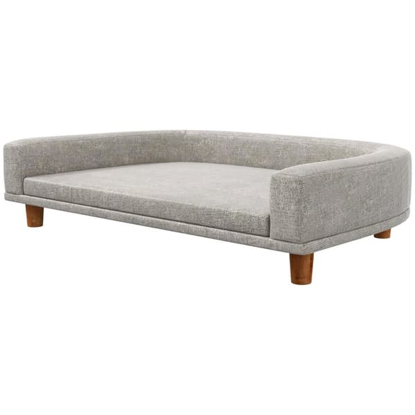 Hundesofa, kæledyrssofa Kattesofa med pude, hundeseng til store hunde, hundesofa med hævet design, hundestol med træben, grå, 98 x 67 x 25 cm