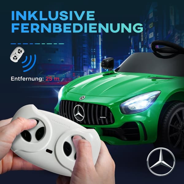Børneelbil 12 V børnebil med 2,4G fjernbetjening, USB, MP3, musik, elbil med lys, softstart, bakfunktion, 3-5 km/t, til børn 3-6 år, grøn