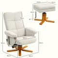 Miniatyrbillede 4 af 10: Afslapningsstol, massagestol med skammel og opbevaringsplads, tv-stol med lænefunktion, 360° drejelig med sidelomme, kunstlæder, 80 x 86 x 99 cm, crem