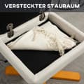 Miniatyrbillede 7 af 10: Afslapningsstol, massagestol med skammel og opbevaringsplads, tv-stol med lænefunktion, 360° drejelig med sidelomme, kunstlæder, 80 x 86 x 99 cm, crem