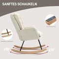 Miniatyrbilde 5 av 10: Gyngestol, lenestol, ammestol med chenille-look, gyngestol opptil 120 kg bæreevne for soverom, stue, beige