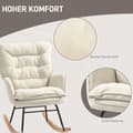 Miniatyrbilde 7 av 10: Gyngestol, lenestol, ammestol med chenille-look, gyngestol opptil 120 kg bæreevne for soverom, stue, beige