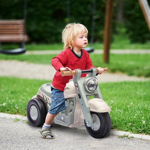 Kørebil, kørevogn med musik, børnevogn, børnevogn med bobler til børn 2-5 år, kan rumme op til 30 kg, cremehvid 80 x 35,5 x 42 cm