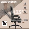 Miniatyrbilde 7 av 10: Kontorstol Eksekutivstol Svingstol Løftbar med fotstøtte Nakkestøtte Ergonomisk stol Vibrasjon Skrivebordsstol med liggefunksjon Massasjefunksjon Faux