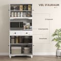 Miniatyrbilde 5 av 10: Kjøkkenskap høyskap med mikrobølgeovn hylle, 2 skap, 2 skuffer, vitrineskap med justerbare hyller, vippebeskyttelse, buffet skap til stue, spisestue,