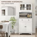 Miniatyrbilde 8 av 10: Kjøkkenskap høyskap med mikrobølgeovn hylle, 2 skap, 2 skuffer, vitrineskap med justerbare hyller, vippebeskyttelse, buffet skap til stue, spisestue,