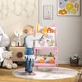 Miniatyrbild 3 av 10: 2-i-1 svarttavla för barn, dubbelsidigt staffli för barn, staffli med svarta tavla, whiteboard, förvaringslådor, för barn 3-8 år, rosa