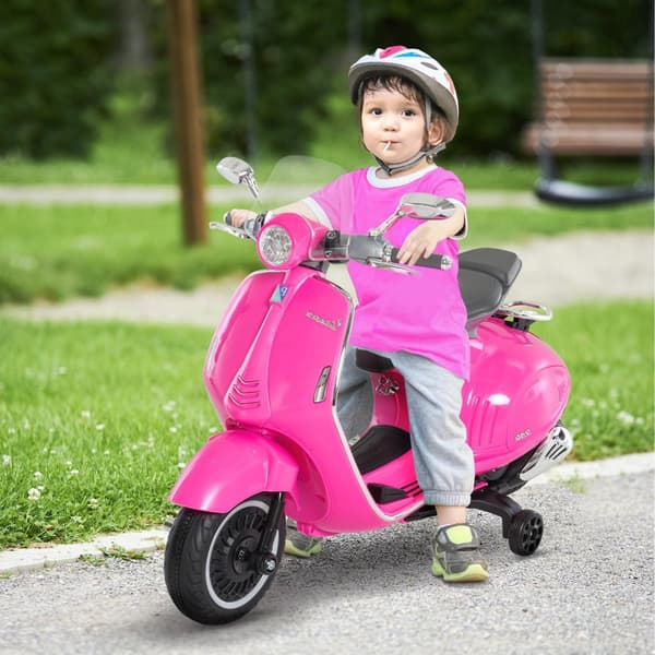 El-motorsykkel for barn, 6V barnemotorsykkel med hodelykt, musikk, gir forover og bakover, treningshjul, 30 kg lasteevne, el-motorsykkel for 3-6 år ba