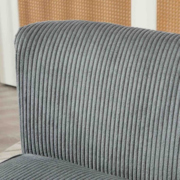 2-seters sofa, sofa i cordfløyellook, treben, polstret sofa, dobbel sofa for stue, soverom, 117 x 56,5 x 77 cm, grå