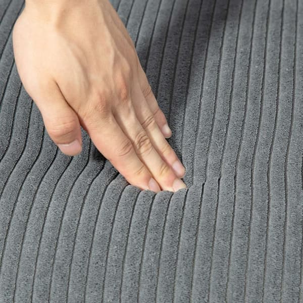 2-seters sofa, sofa i cordfløyellook, treben, polstret sofa, dobbel sofa for stue, soverom, 117 x 56,5 x 77 cm, grå