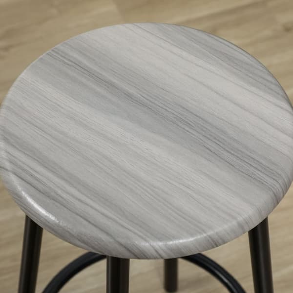 Barbord med barstolsett, 5 stk. Barbordsett Kjøkkenbord med 4 barkrakker Industriell design Spisestuesett Kjøkken Spisestue Metallgrå