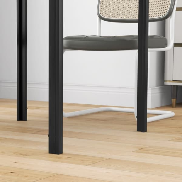 Matbord Fyrkantigt köksbord för 4 personer, matsalsbord av härdat glas, lastkapacitet upp till 80 kg, för kök, matsal, 75 x 75 x 75 cm, svart