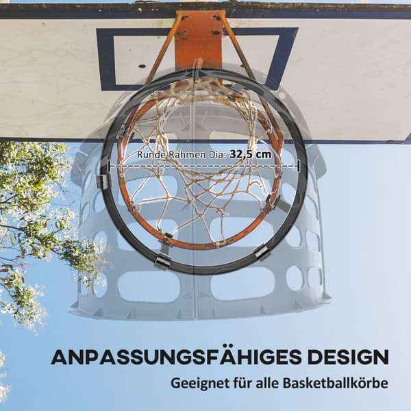 Basketball Rebounder, 360° pyörivä koripallon palautusliitin, koripallon palautusjärjestelmä koripallon ammuntaharjoitteluun, palautusramppi, sisä-ulk