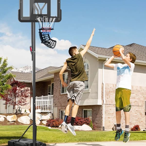 Basketball Rebounder, 360° pyörivä koripallon palautusliitin, koripallon palautusjärjestelmä koripallon ammuntaharjoitteluun, palautusramppi, sisä-ulk