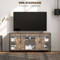 Miniatyrbild 5 av 10: TV-skåp, TV-bänk för tv-apparater upp till 60 tum, lowboard med 2 skåp och 2 hyllor, tv-skåp för vardagsrum, 120 x 40 x 54 cm brun