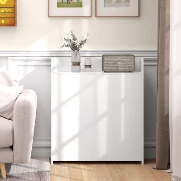 Spisebord klapkøkkenbord med 4-lags hylder til 3 personer, klapbord med anti-tip beskyttelse til små rum, køkken, spisestue, 80 x 90 x 93 cm, hvid