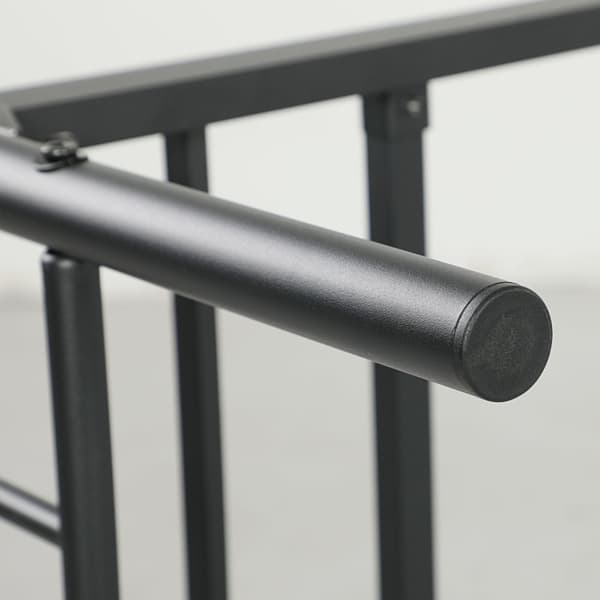 Sengeramme for madrass 200 x 90 cm, sammenleggbar sengeramme, 82,5 cm høy metallseng, metallrammeseng av metall, til soverom, gjesterom, svart