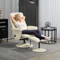 Miniatyrbild 3 av 10: Avslappningsstol med fotpall, elektrisk massagestol med liggfunktion, 10 massagepunkter, roterande TV-stol med sidficka, fjärrkontroll, konstläder, kr