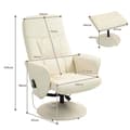 Miniatyrbild 4 av 10: Avslappningsstol med fotpall, elektrisk massagestol med liggfunktion, 10 massagepunkter, roterande TV-stol med sidficka, fjärrkontroll, konstläder, kr