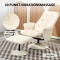 Miniatyrbild 5 av 10: Avslappningsstol med fotpall, elektrisk massagestol med liggfunktion, 10 massagepunkter, roterande TV-stol med sidficka, fjärrkontroll, konstläder, kr