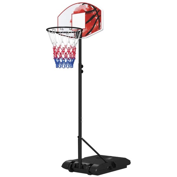 Basketballbøyle med stativ, 179-209 cm høydejusterbart basketballstativ med hjul, basketballsystemstativ, utendørs, stål, flerfarget