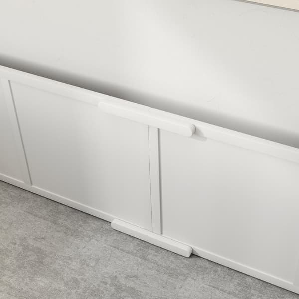 Valplåda för valpar, valplopp med justerbara ingångar, halkfri valplekhage för små till stora hundar, 196 x 96 x 48 cm, gran, vit