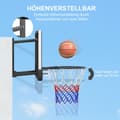 Miniatyrbillede 6 af 10: Basketballring med bagvæg til udendørs & indendørs, basketballbræt med Ø45 cm stålring og net, vægmontering, basketballbræt til voksne, sort