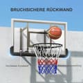 Miniatyrbillede 8 af 10: Basketballring med bagvæg til udendørs & indendørs, basketballbræt med Ø45 cm stålring og net, vægmontering, basketballbræt til voksne, sort