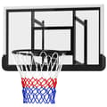 Miniatyrbillede 1 af 10: Basketballring med bagvæg til udendørs & indendørs, basketballbræt med Ø45 cm stålring og net, vægmontering, basketballbræt til voksne, sort