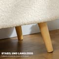 Miniatyrbillede 7 af 10: Bænk med opbevaringsplads, polstret bænk med låg, sengebænk med teddy-fløjlslook, til entre, soveværelse, stue, træramme 82 x 41 x 45 cm hvid
