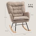 Miniatyrbilde 4 av 10: Gyngestol, lenestol, ammestol med chenille-look, gyngestol opptil 120 kg bæreevne for soverom, stue, brun