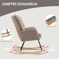 Miniatyrbilde 5 av 10: Gyngestol, lenestol, ammestol med chenille-look, gyngestol opptil 120 kg bæreevne for soverom, stue, brun