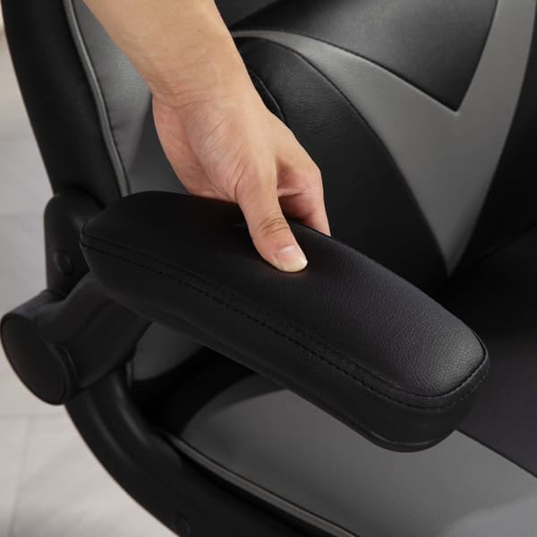 Gamingstol med vippfunktion, ergonomisk datorstol, höj- och sänkbar kontorsstol, roterande skrivbordsstol med huvud- och ländkudde, bärförmåga upp til